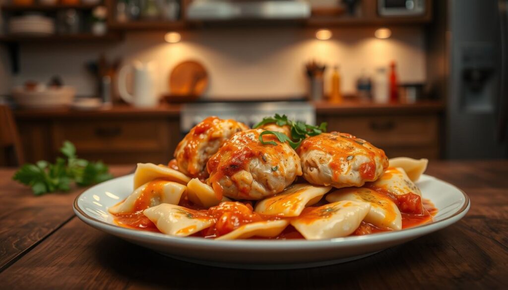 Chicken and Ravioli Culinary Fusion