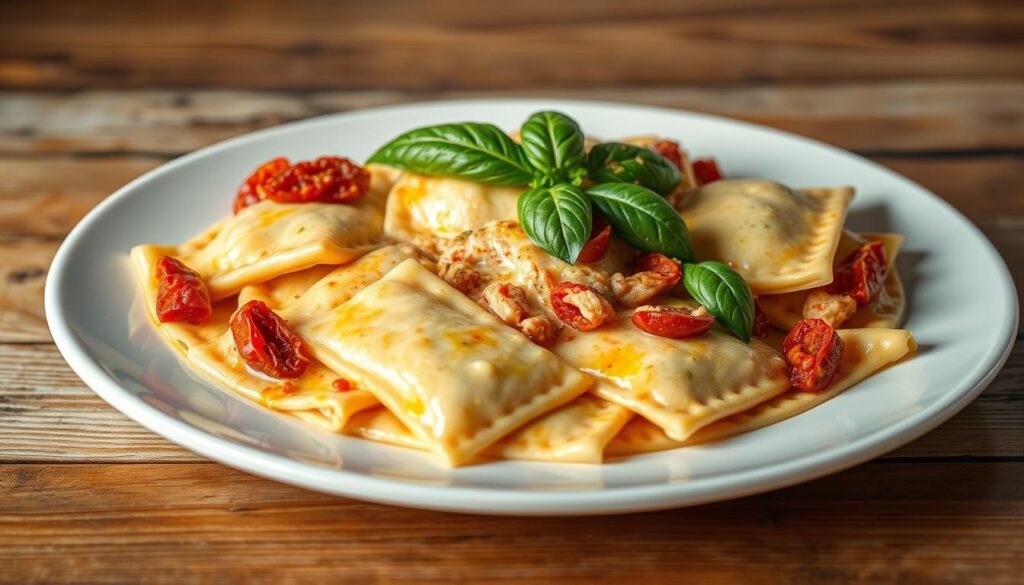 Creamy Chicken Ravioli with Sun-Dried Tomatoes