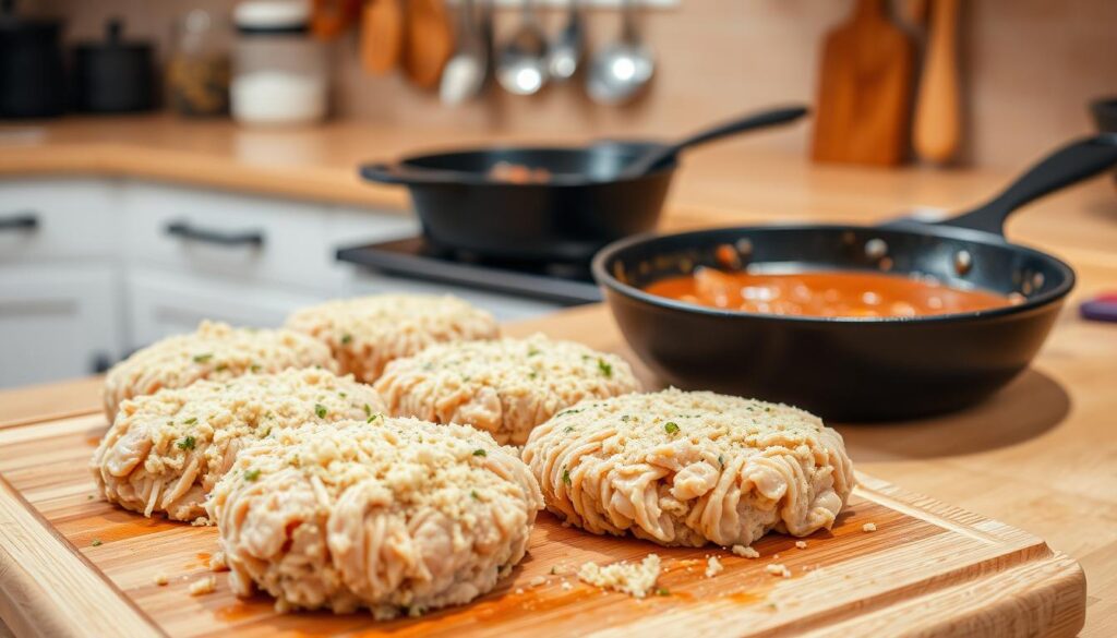 Ground Chicken Salisbury Steak Preparation