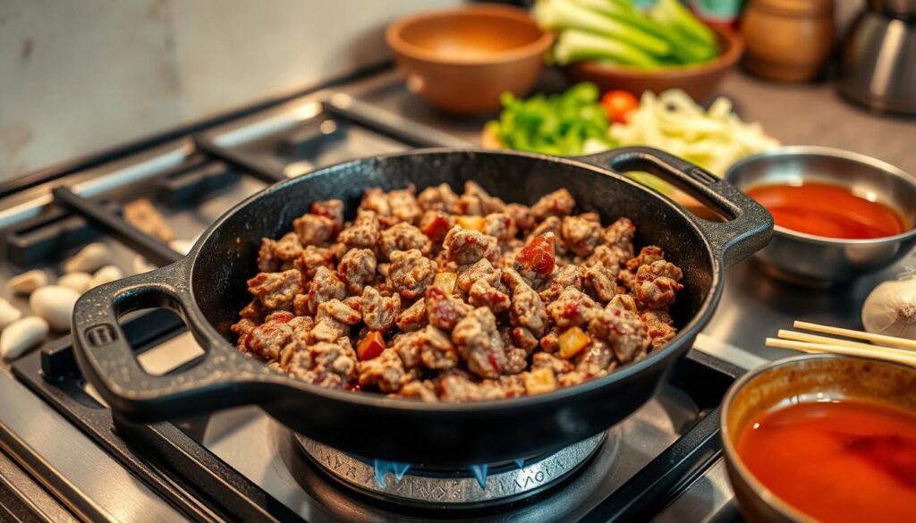 Ground Beef Bulgogi Cooking Process