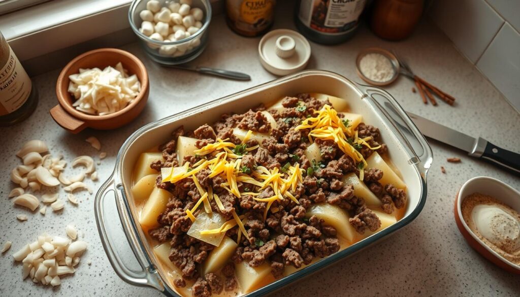 Hamburger Potato Casserole Preparation