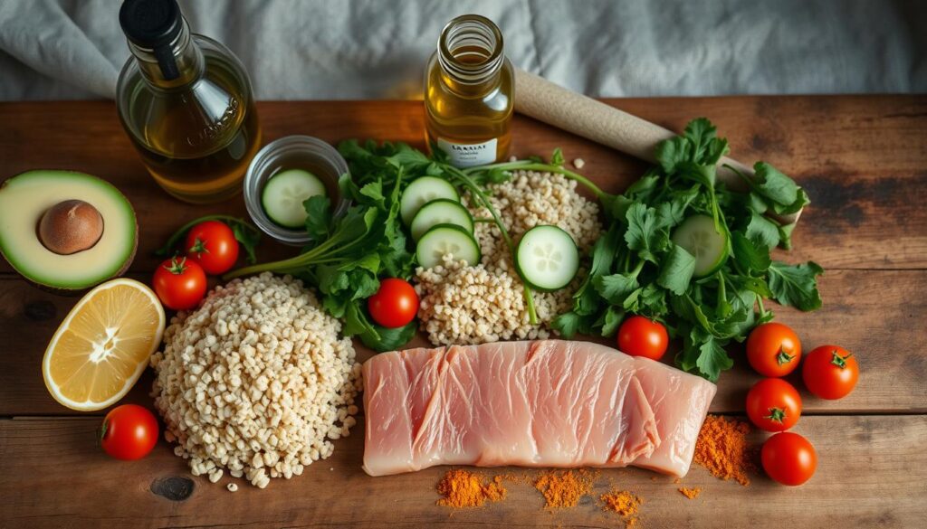 Healthy Tuna Grain Bowl Ingredients