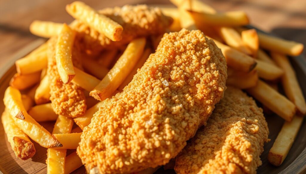 Homemade Chicken Tenders and French Fries