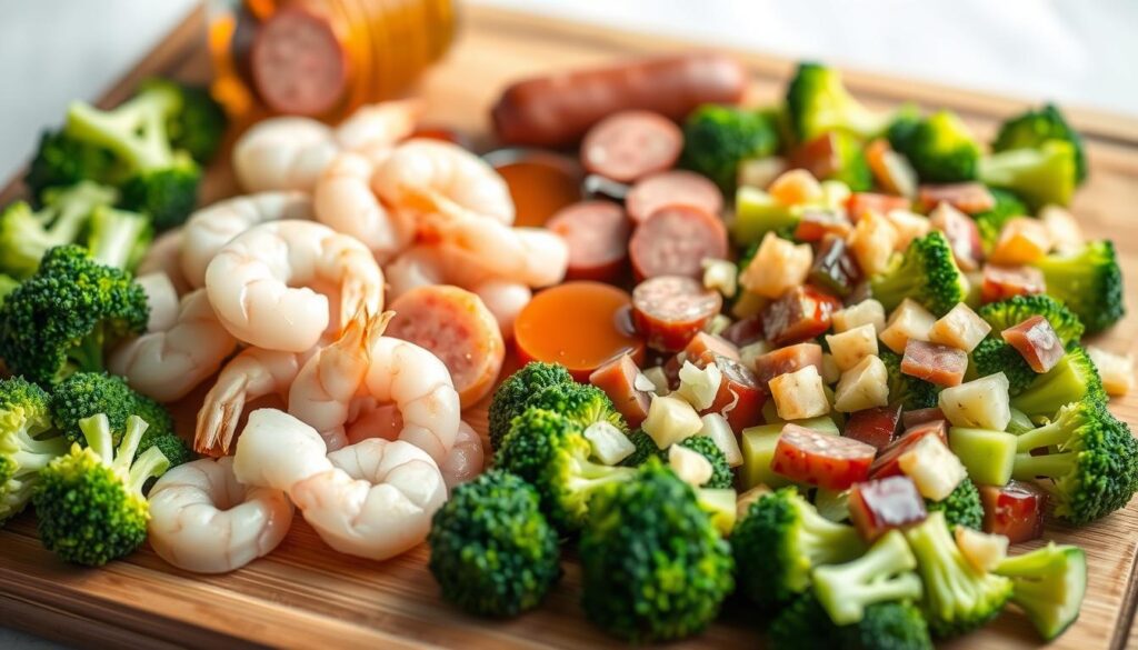 Ingredient Preparation for One-Pan Dinner