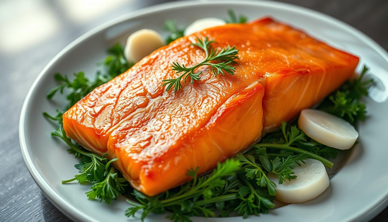 alaska sockeye salmon with herbs and garlic